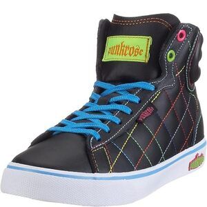 Punkrose Women's Funk-Quilt Hi-Top Sneaker,Black/Multi,7.5M
